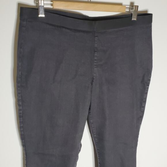 Eileen Fisher washed dark grey denim pull on organic cotton pants Size Large - Picture 2 of 9